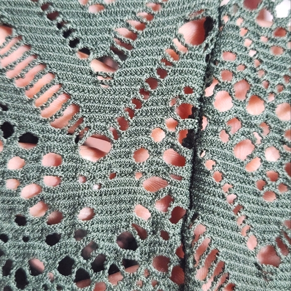 TiniBikini Olive Crochet Plunge One-Piece Swimsuit XS - Picture 4 of 8